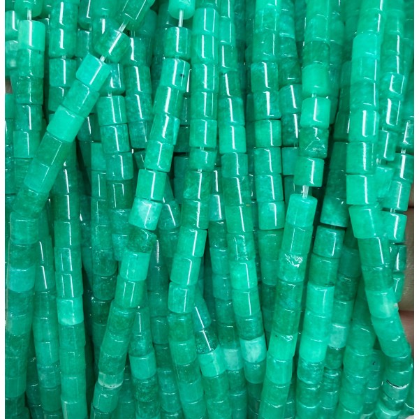 No_1476_Enhanced Green Chalcedony Cylinder_4*4mm_(Sold Per Strand)