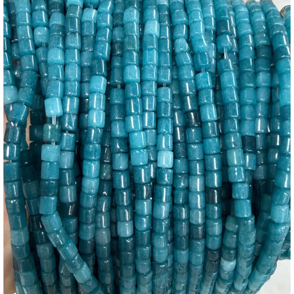 No_1480_Apatite Imitated Chalcedony Cylinder_4*4mm_(Sold Per Strand)