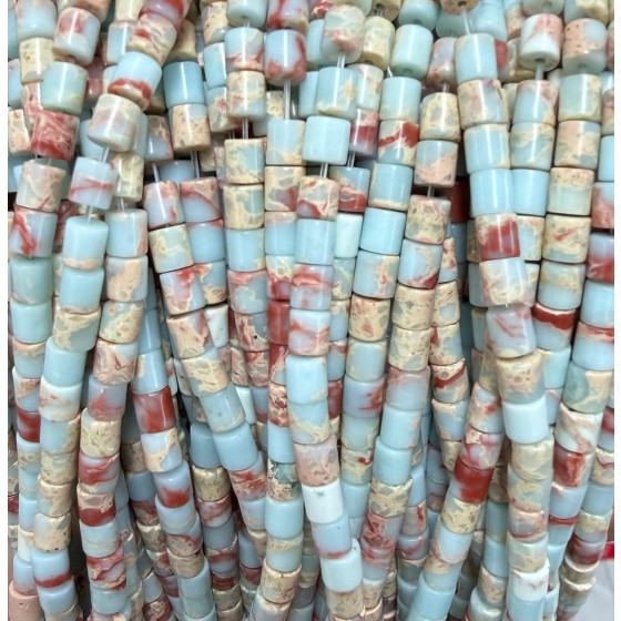 No_1482_Synthetic Shoushan Stone Cylinder_4*4mm_(Sold Per Strand)