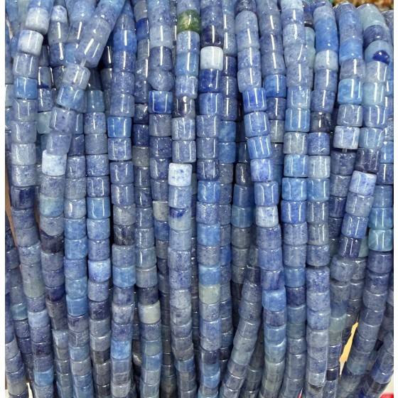 No_1488_Natural Blue Aventurine Cylinder_4*4mm_(Sold Per Strand)
