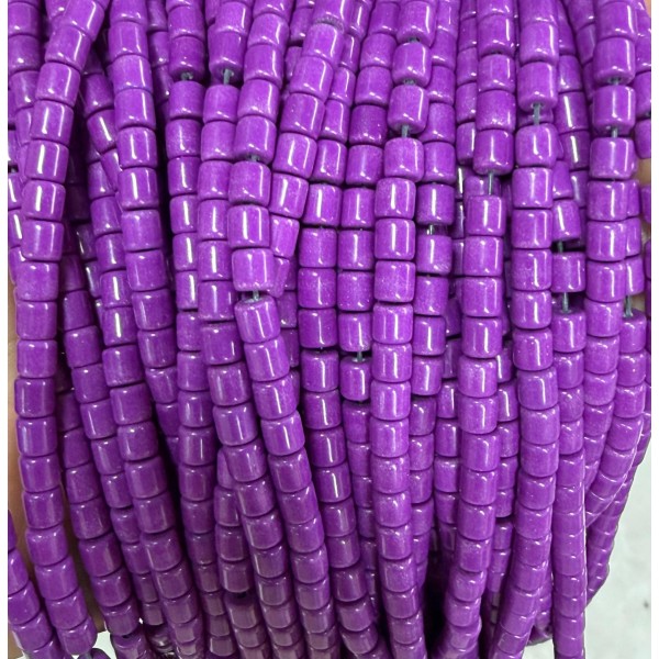No_1490_Synthetic Purple Stone Cylinder_4*4mm_(Sold Per Strand)
