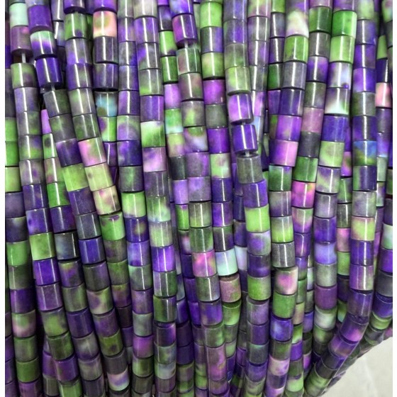 No_1491_Synthetic Colorful Stone Cylinder_4*4mm_(Sold Per Strand)