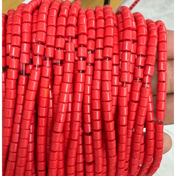 No_1493_Synthetic Red Jasper Cylinder_4*4mm_(Sold Per Strand)