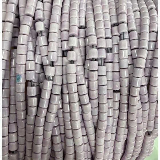 No_1505_Light Porcelain Purple Glass Cylinder_4*4mm_(Sold Per Strand)