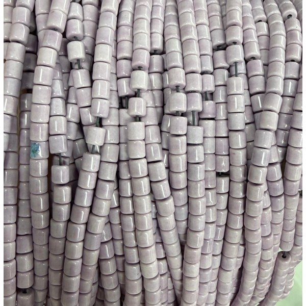 No_1505_Light Porcelain Purple Glass Cylinder_4*4mm_(Sold Per Strand)