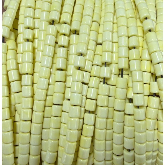 No_1506_Porcelain Yellow Glass Cylinder_4*4mm_(Sold Per Strand)