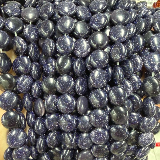 No_1520_Synthetic Blue Sandstone Coin Beads_10mm_(Sold Per Strand)