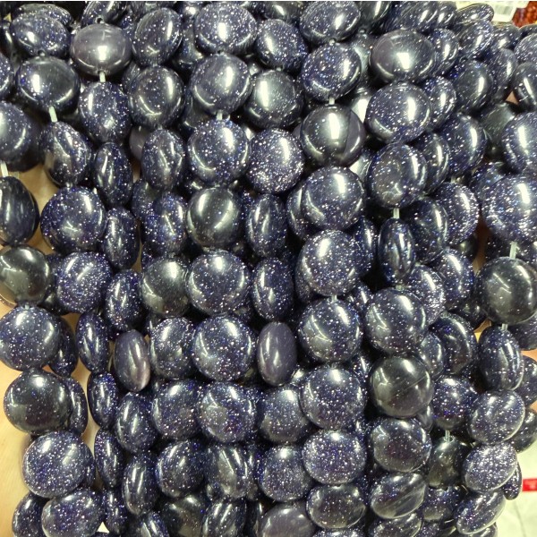 No_1520_Synthetic Blue Sandstone Coin Beads_10mm_(Sold Per Strand)