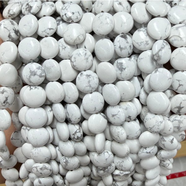 No_1526_Natural White Turquoise Coin Beads_10mm_(Sold Per Strand)
