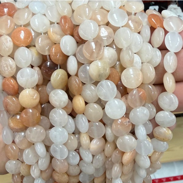 No_1527_Natural Ice Pink Aventurine Coin Beads_10mm_(Sold Per Strand)