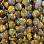 No_1540_Natural Yellow Tiger Eye Stone Coin Beads_10mm_(Sold Per Strand)