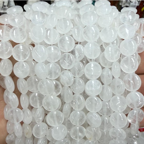 No_1551_Natural White Crystal Coin Beads_10mm_(Sold Per Strand)
