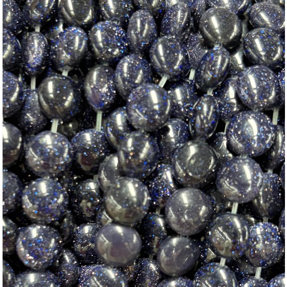 No_1559_Synthetic Blue Sandstone Coin Beads_8mm_(Sold Per Strand)