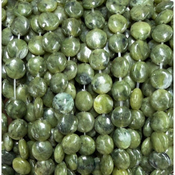 No_1561_Natural Dark Southern Stone Coin Beads_8mm_(Sold Per Strand)