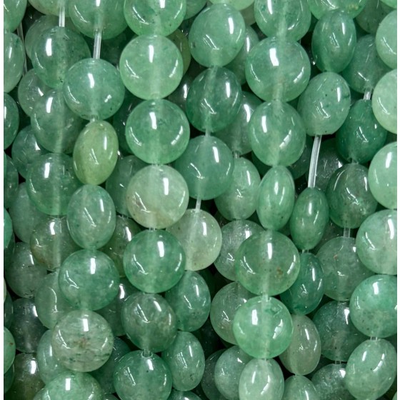No_1568_Natural Green Aventurine Coin Beads_8mm_(Sold Per Strand)