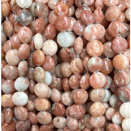 No_1573_Natural Red Cotton Agate Coin Beads_8mm_(Sold Per Strand)
