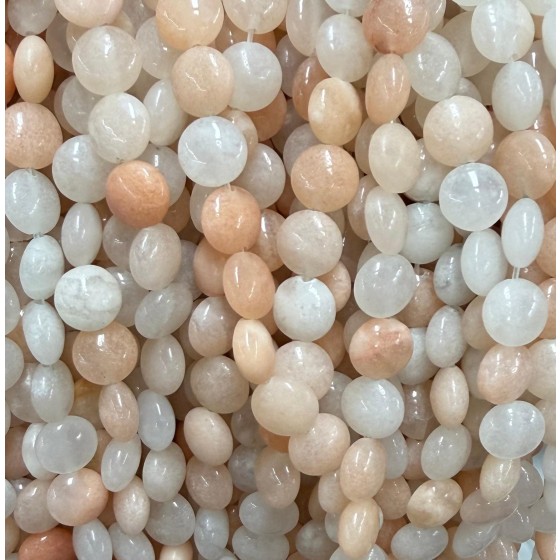 No_1575_Natural Ice (translucent Grade) Pink Aventurine Coin Beads_8mm_(Sold Per Strand)