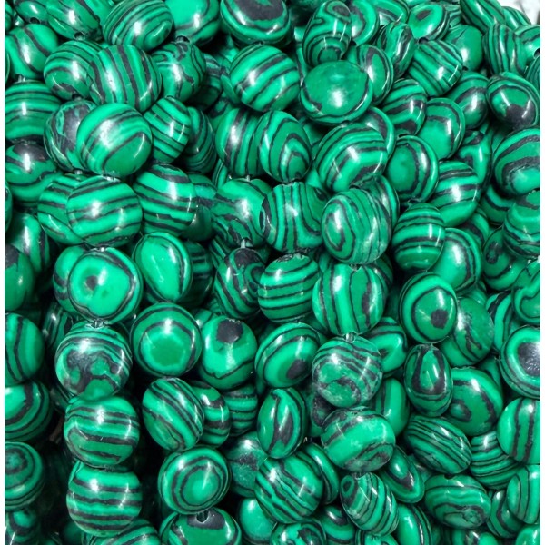 No_1576_Synthetic Malachite Coin Beads_8mm_(Sold Per Strand)