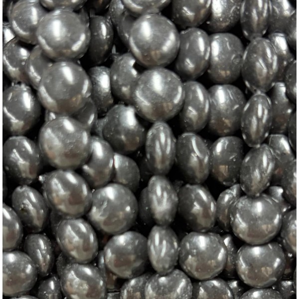 No_1577_Natural Black Stone Coin Beads_8mm_(Sold Per Strand)