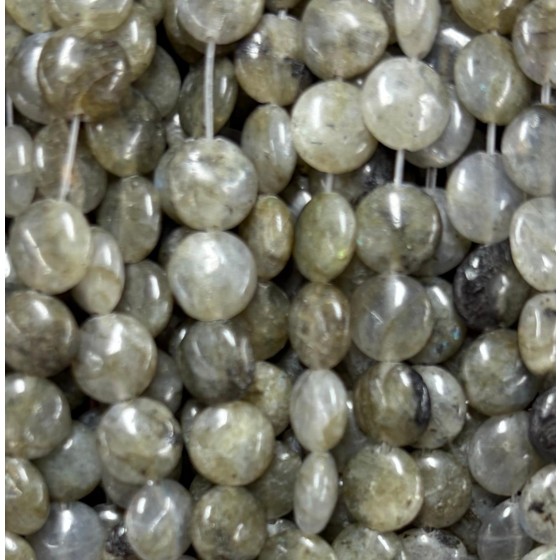 No_1584_Natural White Labradorite Coin Beads_8mm_(Sold Per Strand)