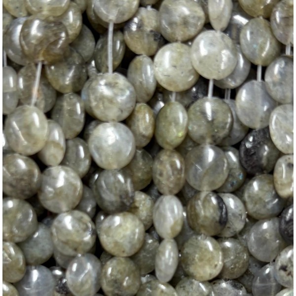 No_1584_Natural White Labradorite Coin Beads_8mm_(Sold Per Strand)