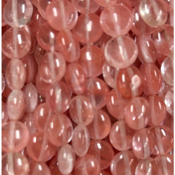 No_1585_Synthetic Watermelon Red Crystal Coin Beads_8mm_(Sold Per Strand)