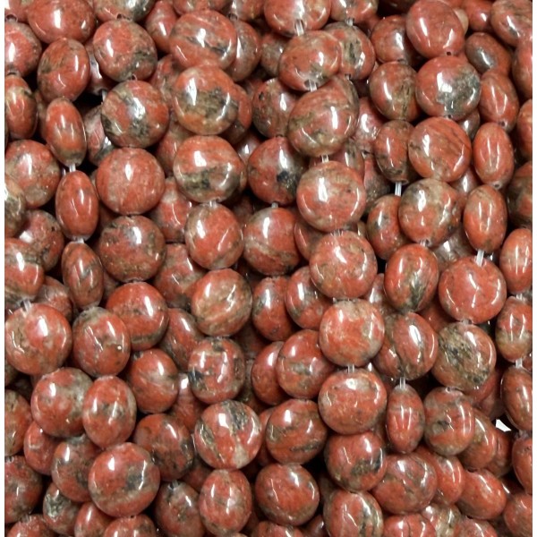 No_1586_Natural Sesame Red Jasper Coin Beads_8mm_(Sold Per Strand)
