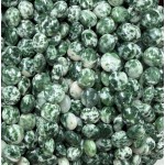 No_1587_Natural Green Dot Stone Coin Beads_8mm_(Sold Per Strand)