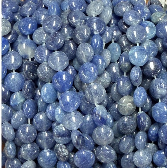 No_1594_Natural Blue Aventurine Coin Beads_8mm_(Sold Per Strand)
