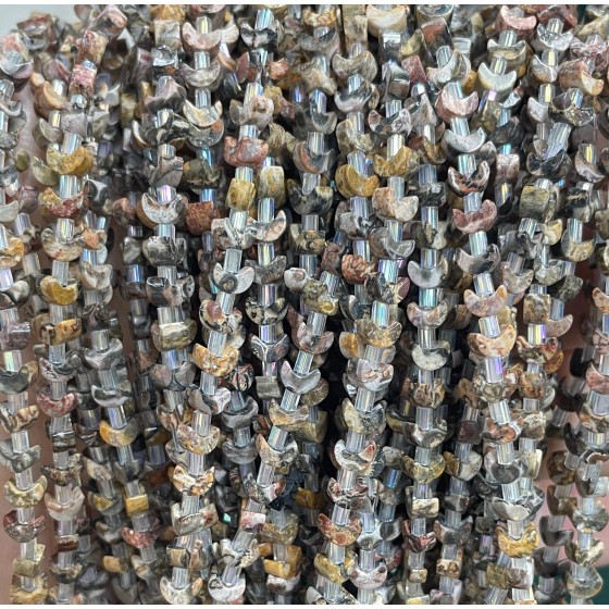 No_1598_Natural Red Leopard Jasper Center Drilled (short) Crescent Bead_4mm_(Sold Per Strand)