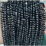No_1603_Natural Black Agate Center Drilled (short) Crescent Bead_4mm_(Sold Per Strand)