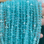 No_1612_Enhanced Amazonite Color Chalcedony Center Drilled (short) Crescent Bead_6mm_(Sold Per Strand)