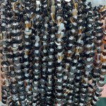 No_1620_Natural Black Striped Agate Center Drilled (short) Crescent Bead_6mm_(Sold Per Strand)