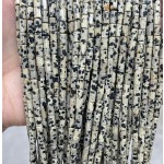 No_1643_Natural Dalmation Jasper Hexagonal Cylinder_4*6mm_(Sold Per Strand)