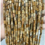 No_1644_Natural Picture Jasper Hexagonal Cylinder_4*6mm_(Sold Per Strand)