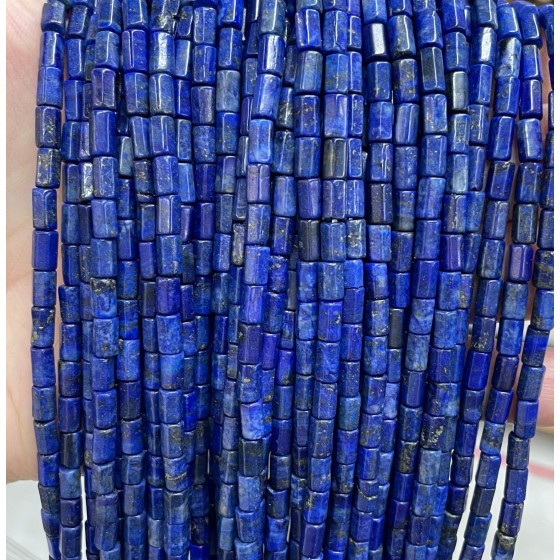 No_1647_Enhanced Lapis Lazuli Hexagonal Cylinder_4*6mm_(Sold Per Strand)
