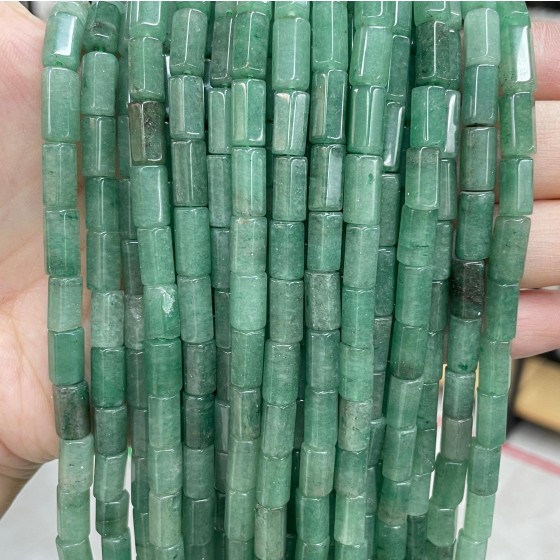 No_1672_Natural Green Aventurine Hexagon Cylinder_6*10-12mm_(Sold Per Strand)