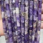 No_1673_Natural Amethyst Hexagon Cylinder_6*10-12mm_(Sold Per Strand)