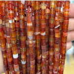 No_1685_Natural Red Agate Hexagon Bead_6*4mm_(Sold Per Strand)