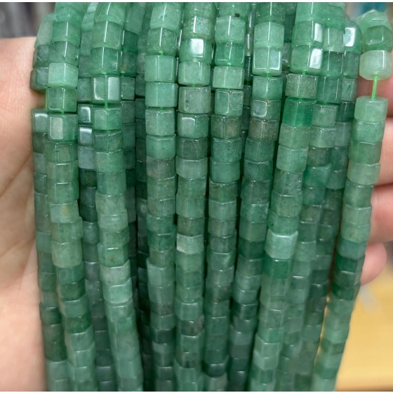 No_1686_Natural Green Aventurine Hexagon Bead_6*4mm_(Sold Per Strand)