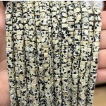 No_1690_Natural Dalmation Jasper Hexagon Bead_6*4mm_(Sold Per Strand)