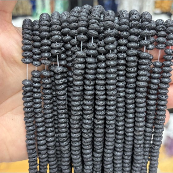 No_1695_Natural Volcanic Stone Flying Saucer Bead_6*3mm_(Sold Per Strand)