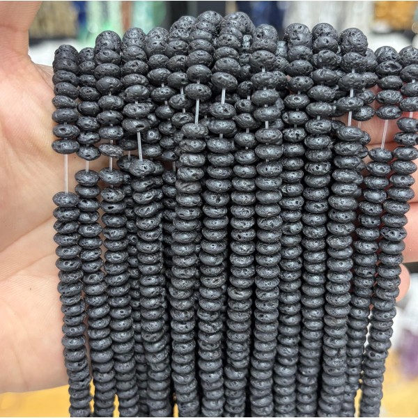No_1695_Natural Volcanic Stone Flying Saucer Bead_6*3mm_(Sold Per Strand)