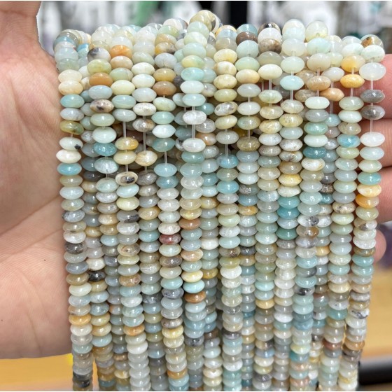 No_1701_Natural Amazonite Flying Saucer Bead_6*3mm_(Sold Per Strand)