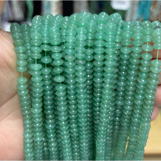 No_1704_Natural Green Aventurine Saucer Beads_6*3mm_(Sold Per Strand)
