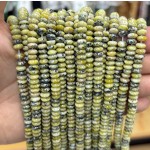 No_1707_Natural Grass Yellow-turquoise Jasper Saucer Beads_6*3mm_(Sold Per Strand)