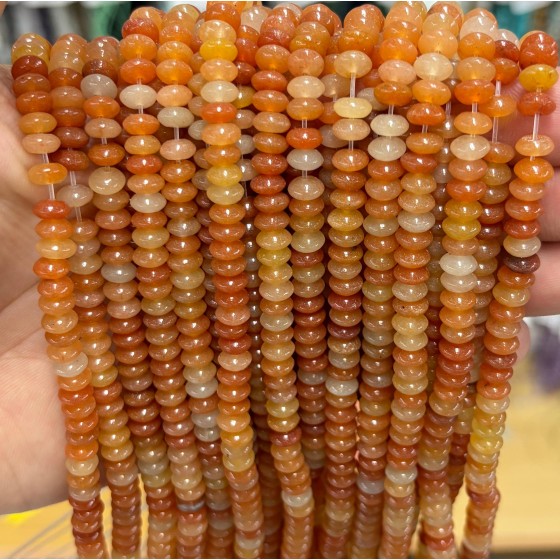 No_1716_Natural Red Aventurine Flying Saucer Beads_6*3mm_(Sold Per Strand)