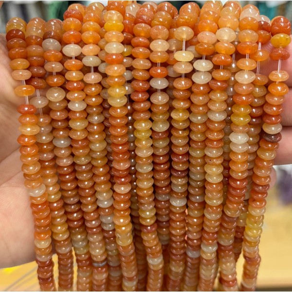 No_1716_Natural Red Aventurine Flying Saucer Beads_6*3mm_(Sold Per Strand)