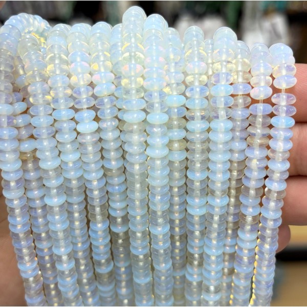 No_1723_Synthetic Opal Flying Saucer Bead_6*3mm_(Sold Per Strand)