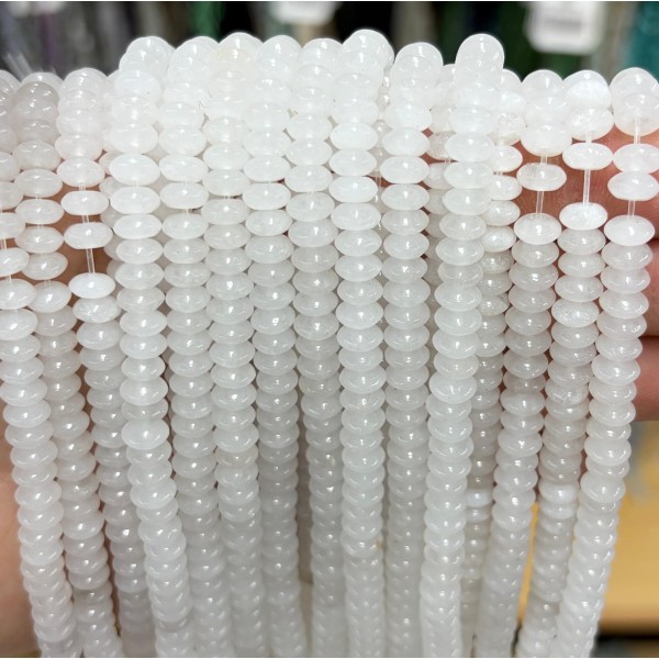 No_1726_Natural White Jade Flying Saucer Bead_6*3mm_(Sold Per Strand)